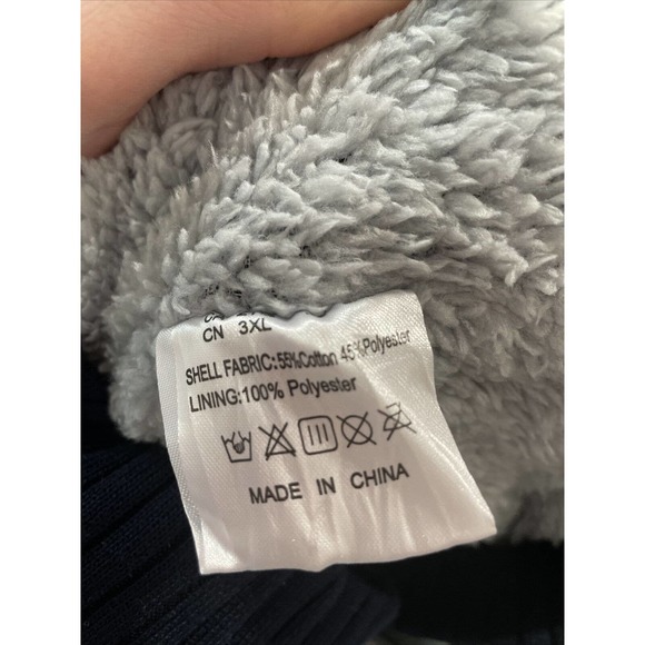 Zity Mens 3XL Jacket Blue Grey Hooded fleece full zip D7 - Picture 8 of 8